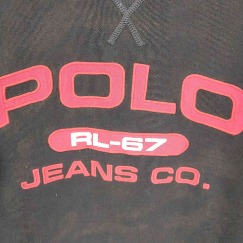 ポロジーンズカンパニーラルフローレン POLO JEANS COMPANY RALPH LAUREN 90-2000S フロントワッペン クルーネックスウェット 両V メンズ JPN:M