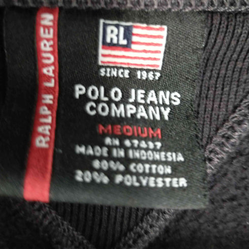 ポロジーンズカンパニーラルフローレン POLO JEANS COMPANY RALPH LAUREN 90-2000S フロントワッペン クルーネックスウェット 両V メンズ JPN:M
