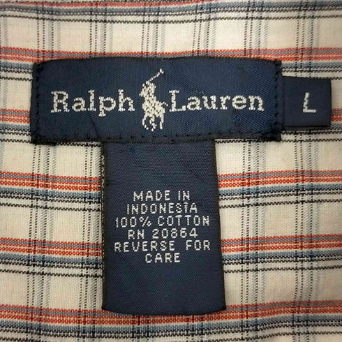 ラルフローレン RALPH LAUREN チェック柄ボタンダウンシャツ メンズ JPN:L