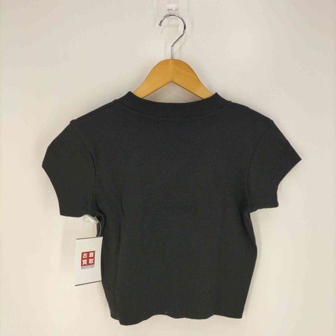 カルバンクラインジーンズ Calvin Klein Jeans MONOGRAM LOGO SLIM FIT CROPPED T-SHIRT CK モノグラムロゴ スリムフィット クロップドTシャツ レディース import:L