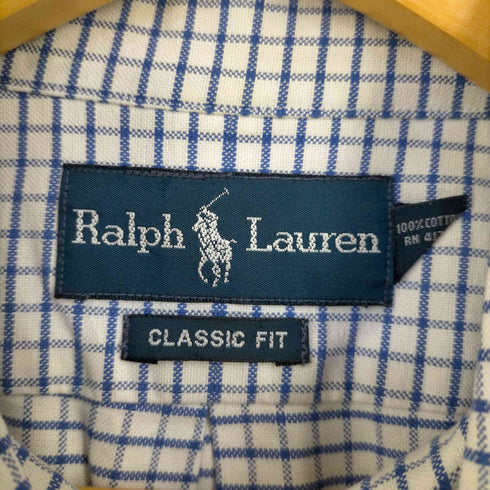 ラルフローレン RALPH LAUREN CLASSIC FIT ポニー刺繍 チェックBDシャツ メンズ import:M
