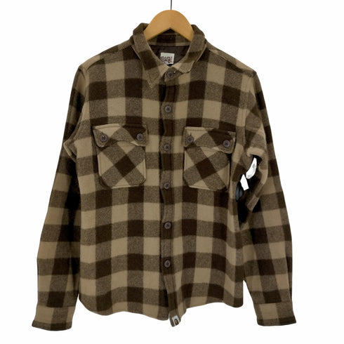 アベイシングエイプ BAPE by A BATHING APE サルパッチ ブロックチェックCPOシャツ メンズ JPN:L