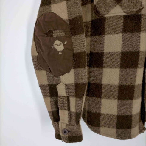 アベイシングエイプ BAPE by A BATHING APE サルパッチ ブロックチェックCPOシャツ メンズ JPN:L
