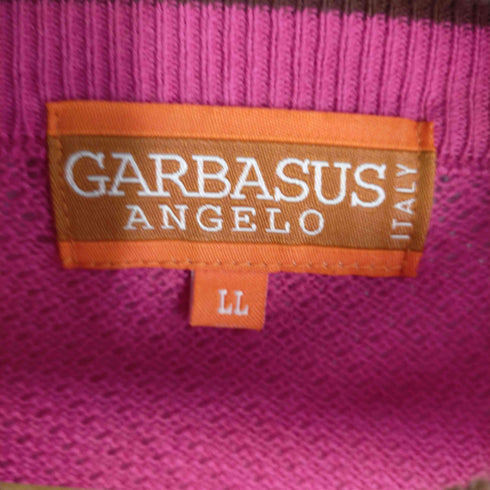 アンジェロガルバス ANGELO GARBASUS フロント刺繍 マルチストライプメッシュニット メンズ LL
