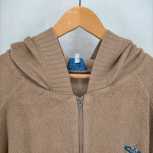 ヴィヴィアンウエストウッドマン Vivienne Westwood MAN 90S 98AW 旧タグ イタリア製 ririジップ オーブロゴ刺繍 ジップアップフリースパーカー メンズ import:M