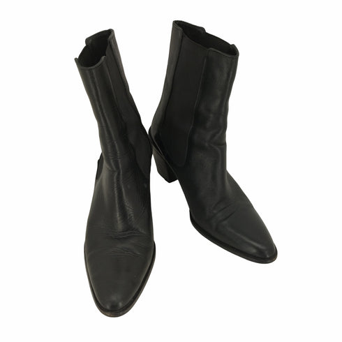ザラ ZARA LEATHER HEELED ANKLE BOOTS サイドゴア レザー ヒール アンクルブーツ レディース 40