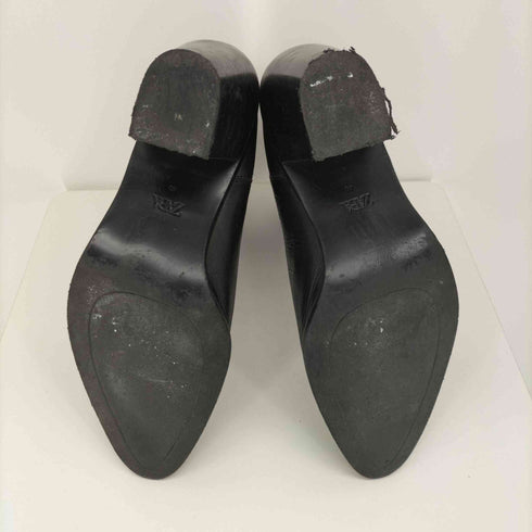 ザラ ZARA LEATHER HEELED ANKLE BOOTS サイドゴア レザー ヒール アンクルブーツ レディース 40