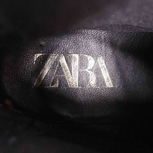 ザラ ZARA LEATHER HEELED ANKLE BOOTS サイドゴア レザー ヒール アンクルブーツ レディース 40