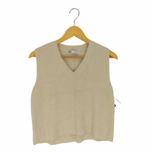 ザラ ZARA KNITTED WAISTCOAT ニットウエストコート ニットベスト レディース import:S
