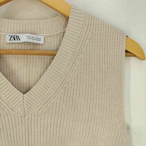 ザラ ZARA KNITTED WAISTCOAT ニットウエストコート ニットベスト レディース import:S