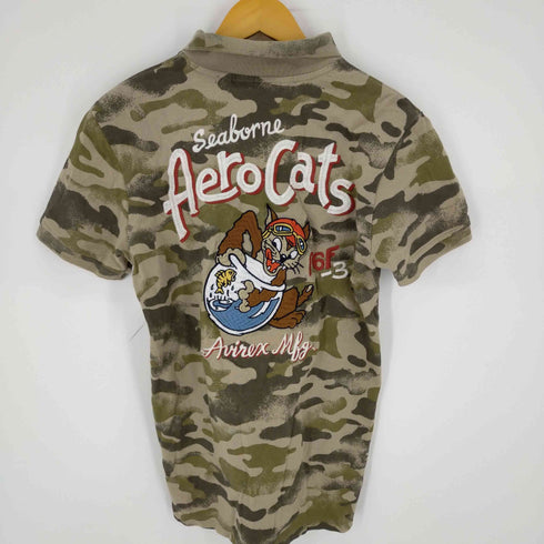 アヴィレックス AVIREX 半袖ポロシャツ AERO CATS 迷彩 メンズ JPN:L