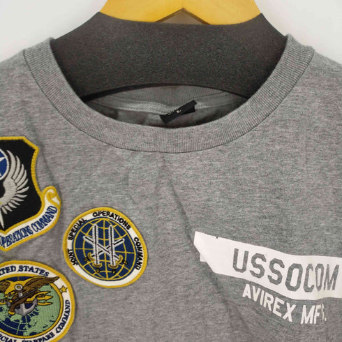 アヴィレックス AVIREX USSOCOM ワッペン仕様 クルーネック 半袖Tシャツ メンズ JPN:L