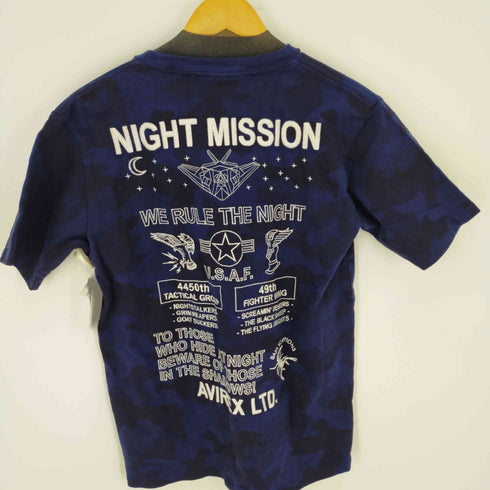 アヴィレックス AVIREX EMBROIDERED T-SHIRT NIGHT MISSION F-117A ナイトミッション半袖Tシャツ メンズ JPN:L