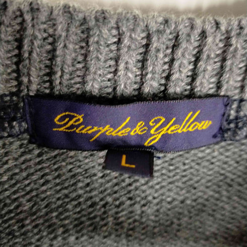 パープルアンドイエロー Purple&Yellow 切替ニットベスト メンズ JPN:L