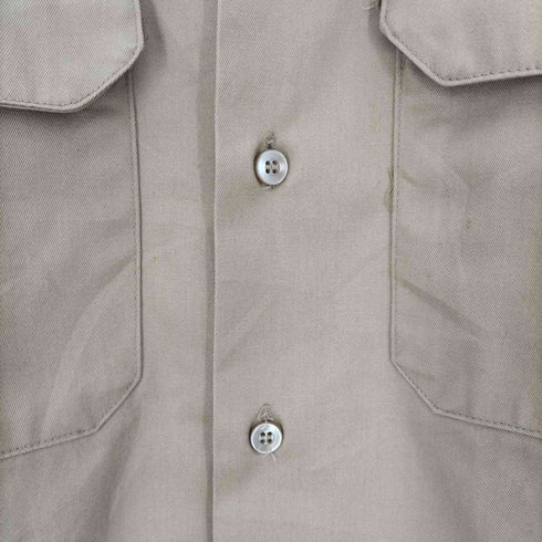 ユーエスアーミー US ARMY 70S SHIRT MEN’S SHORT SLEEVE TAN 445 DURABLE PRESS S/S ドレスシャツ 77年製 メンズ import:L
