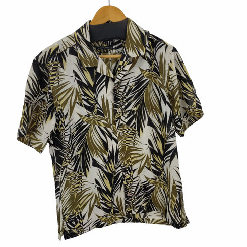 ミッシェルクラン MICHEL KLEIN 草木柄 開襟シャツ オープンカラー 半袖 メンズ JPN:48