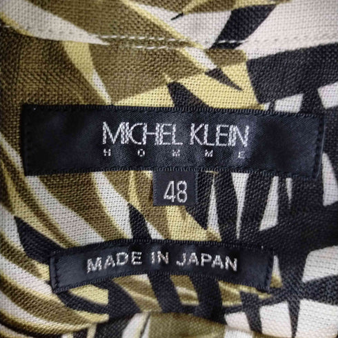 ミッシェルクラン MICHEL KLEIN 草木柄 開襟シャツ オープンカラー 半袖 メンズ JPN:48