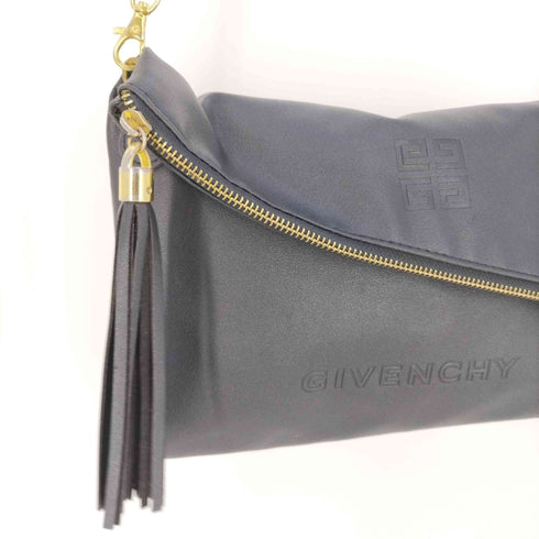 ジバンシィ GIVENCHY PARFUMS ロゴ刻印 タッセルジップ 2way ショルダーバッグ クラッチバッグ レディース