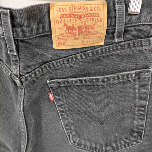 リーバイス Levis 00S 02年製 01月 ボタン裏125 550 後染め ブラックデニムショーツ メンズ 34