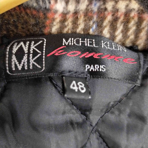ミッシェルクラン MICHEL KLEIN 裏地キルティンググレンチェックシャツジャケット メンズ 48
