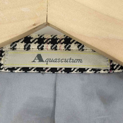 アクアスキュータム AQUASCUTUM シルク混 2B 千鳥格子 テーラード ジャケット サイドベンツ メンズ 96-84-175