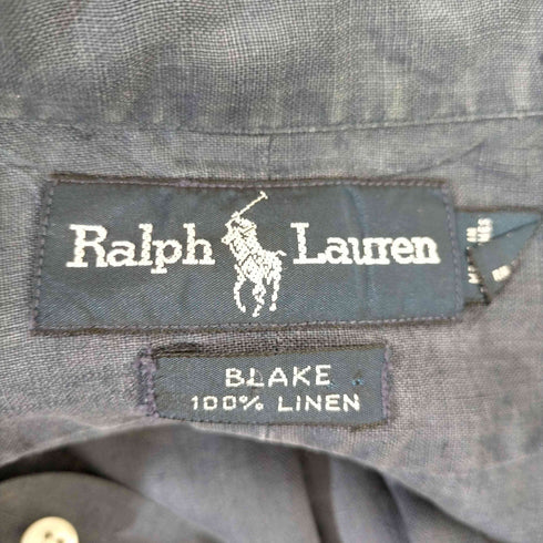 ラルフローレン RALPH LAUREN BLAKE ポニー刺繍 リネン BDシャツ メンズ import:L