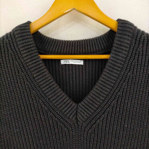 ザラ ZARA Vネック ニットベスト メンズ import:XL
