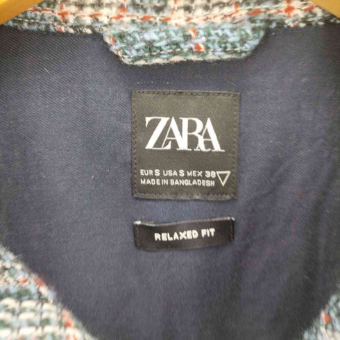 ザラ ZARA RELAAXED FIT チェック柄 ダブルポケット シャツ ジャケット メンズ import:S