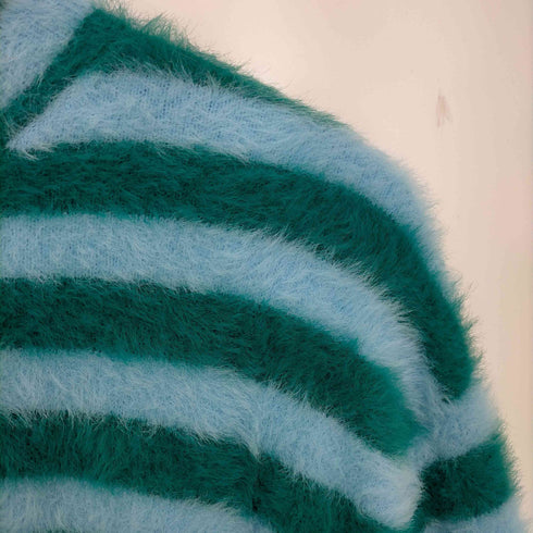 スンネイ SUNNEI STREGATTO HIGH NECK LONG SLEEVE / azure & green stripes メンズ import:M