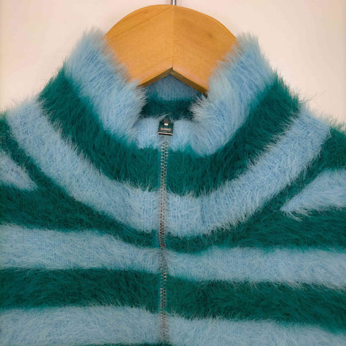 スンネイ SUNNEI STREGATTO HIGH NECK LONG SLEEVE / azure & green stripes メンズ import:M