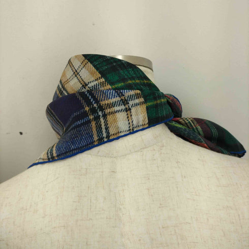 ピエールルイマシア Pierre-Louis Mascia MADE IN ITALY マルチチェック柄 シルクスカーフ メンズ ONE SIZE