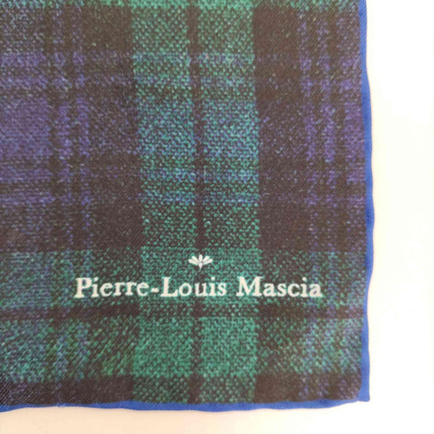 ピエールルイマシア Pierre-Louis Mascia MADE IN ITALY マルチチェック柄 シルクスカーフ メンズ ONE SIZE