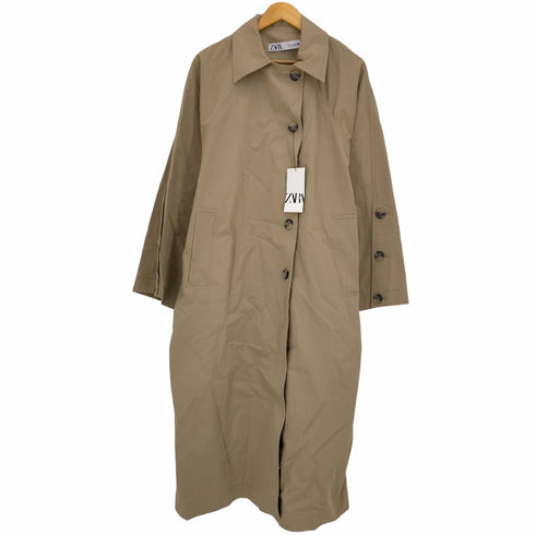 ザラ ZARA OVERSIZED RUNS BIG Buttoned Trench Coat バックボタン オーバーサイズトレンチコート レディース import:M