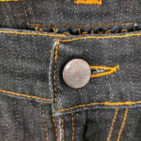 ヌーディージーンズ Nudie Jeans LOW SLIM レザーパッチ ドライブラックデニムパンツ メンズ 28/32