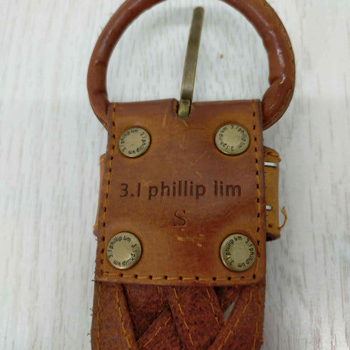 スリーワンフィリップリム 3.1 phillip lim メッシュレザーベルト 編み込み レディース S