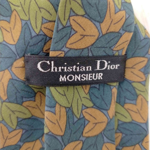 クリスチャンディオール Christian Dior シルク100% 木の葉柄ネクタイ メンズ ONE SIZE