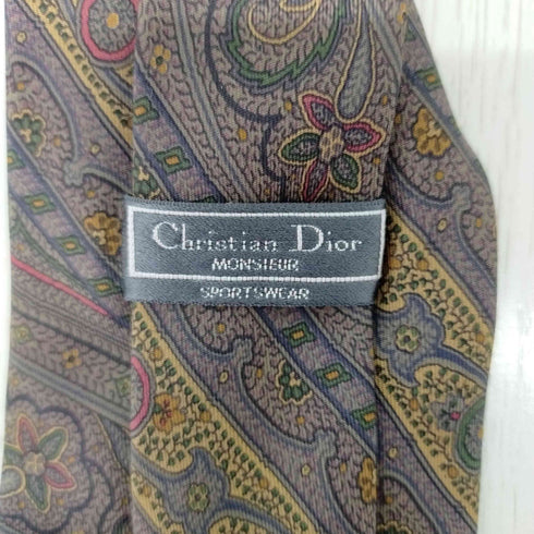 クリスチャンディオール Christian Dior シルク100% ペイズリー柄ネクタイ メンズ ONE SIZE