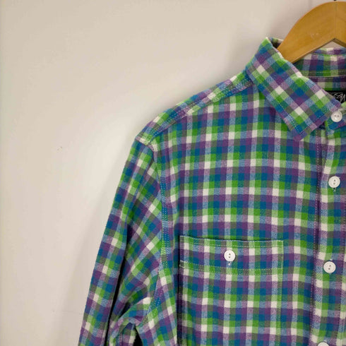 ステューシー Stussy 00S プルオーバー チェックネルシャツ メンズ import:L