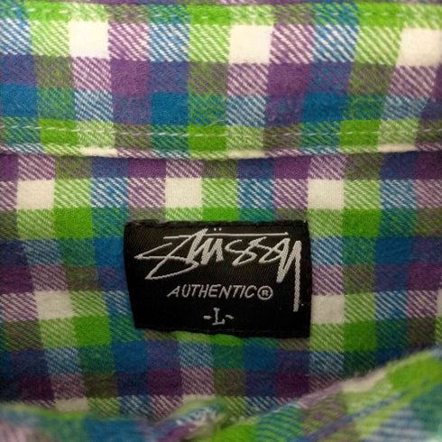 ステューシー Stussy 00S プルオーバー チェックネルシャツ メンズ import:L