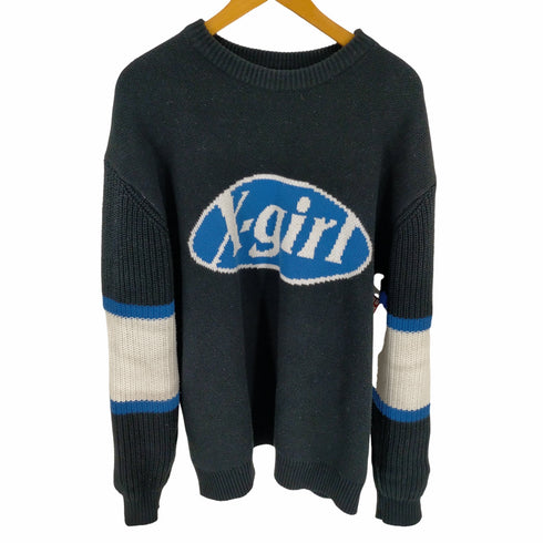 エックスガール X-girl OVAL LOGO JACQUARD KNIT TOP レディース ONE SIZE