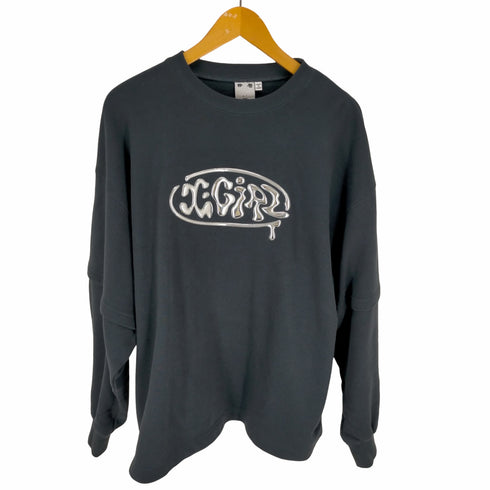 エックスガール X-girl METALLIC LOGO LAYERED SWEAT TOP レディース JPN:M