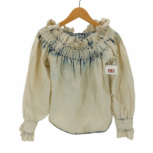 エムエスジーエム MSGM デニムオフショルダートップ デニムブラウス レディース 40
