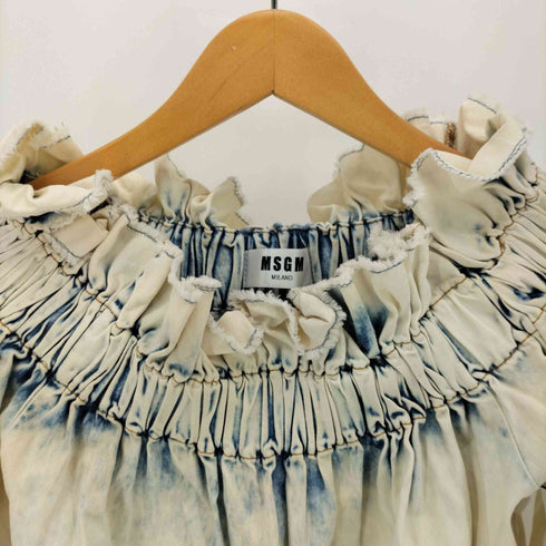 エムエスジーエム MSGM デニムオフショルダートップ デニムブラウス レディース 40