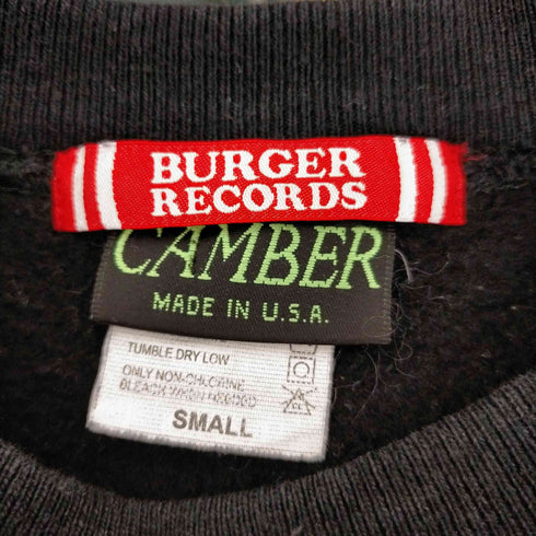 キャンバー CAMBER USA製 burger recordsプリント スウェット レディース SMALL
