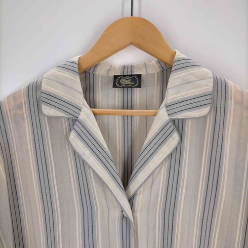 Cardo Fabrica ストライプ シースルー パジャマシャツ レディース FREE