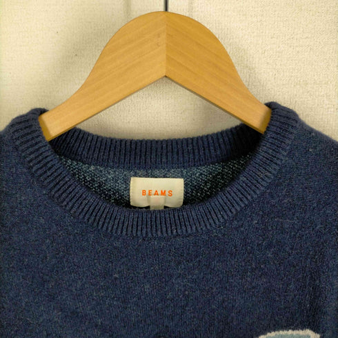 ビームス BEAMS ウール ジャカード グラフィック クルーネック ニット メンズ JPN:M