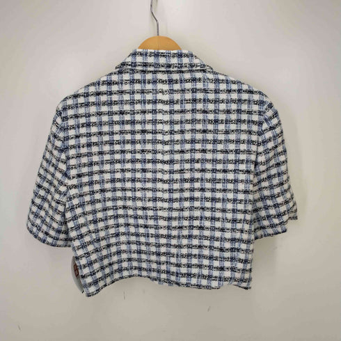 ザラ ZARA ダブルブレストショート丈 ツイードジャケット セットアップ レディース import:L