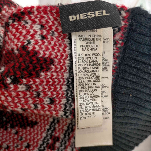 ディーゼル DIESEL アーガイルデザインウールマフラー メンズ