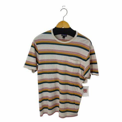 パタゴニア patagonia 17年製 マルチカラーボーダーTシャツ SQUEAKY CLEAN POCKET T-SHIRT メンズ import:S