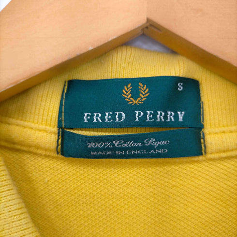 フレッドペリー FRED PERRY MADE IN ENGLAND ロゴ刺繍 鹿の子ポロシャツ メンズ import:S